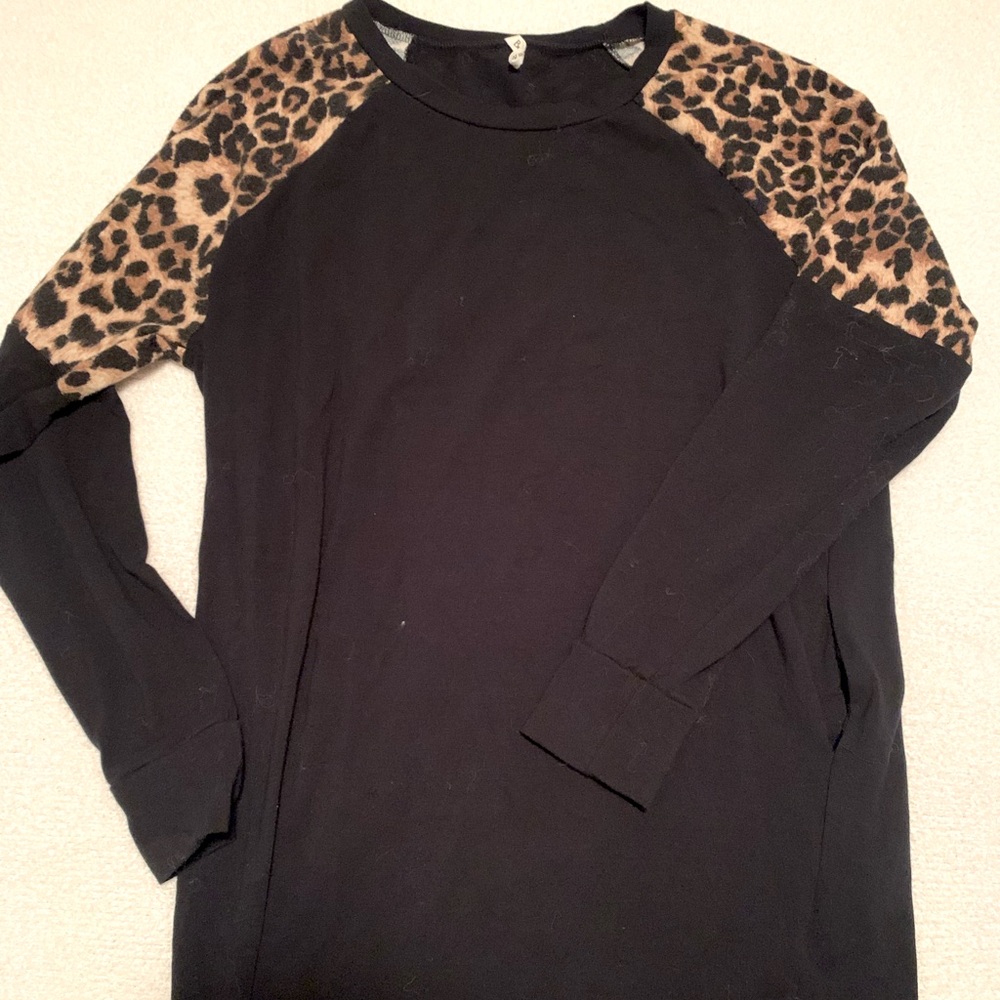 Black Cheetah Sleeved Dress